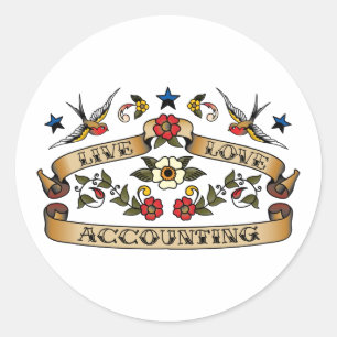Pegatina Redonda Live Love Accounting