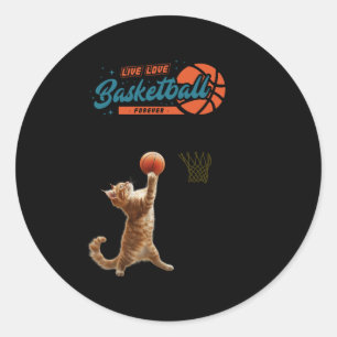 Pegatina Redonda Live Love Basketball for ever