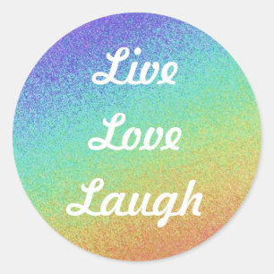 Pegatina Redonda Live, Love, Laugh