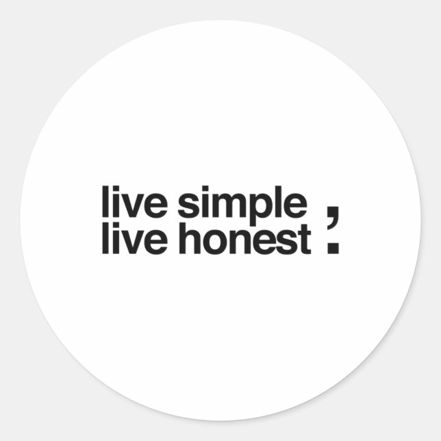 Pegatina Redonda Live Simple (Anverso)