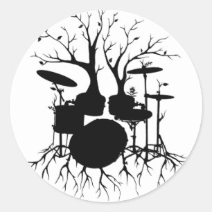 Pegatina Redonda Live the Beat to the Tempo of Creation ~ drum set