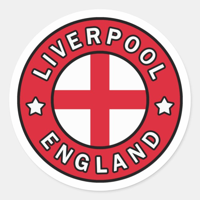 Pegatina Redonda Liverpool England (Anverso)