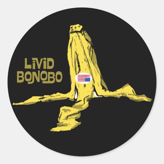 PEGATINA REDONDA LIVID BONOBO (Anverso)