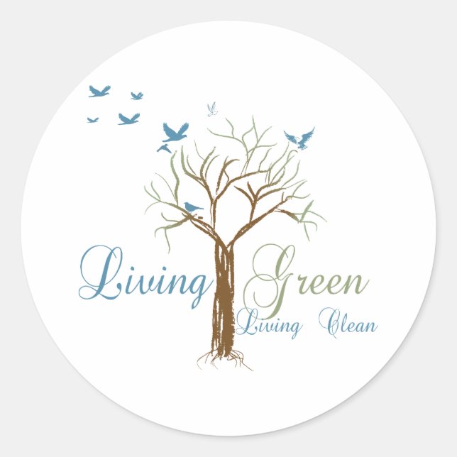 Pegatina Redonda LivingGreen (Anverso)