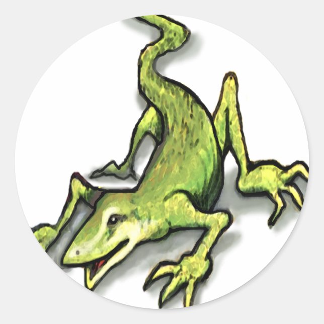 Pegatina Redonda Lizard (Anverso)