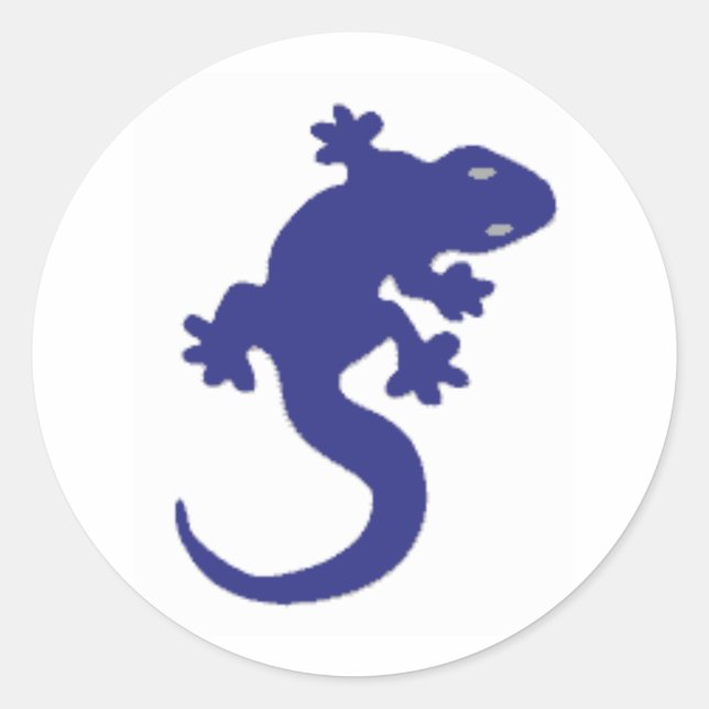 Pegatina Redonda Lizard azul (Anverso)