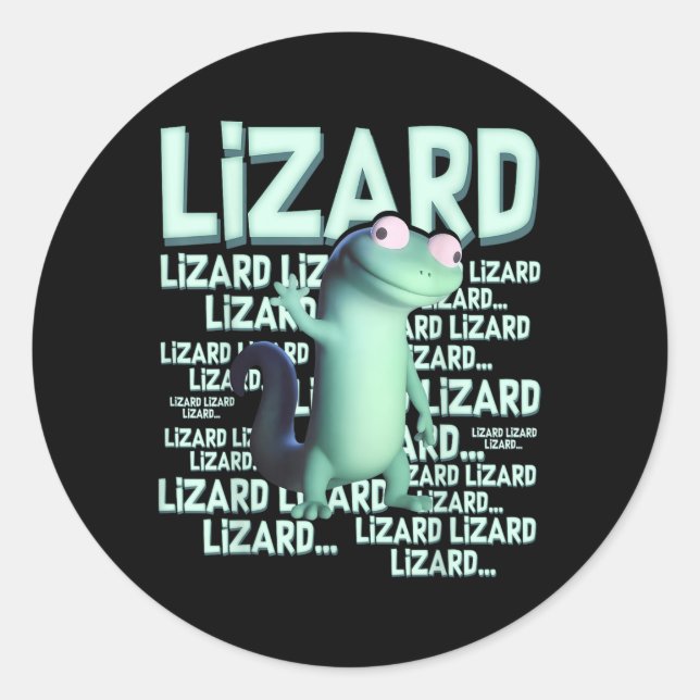 Pegatina Redonda Lizard Lizard Lizard Gracioso Extraño Meme Viral T (Anverso)