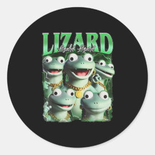 Pegatina Redonda Lizard Lizard Lizard Meme gracioso Lizard Bootleg 