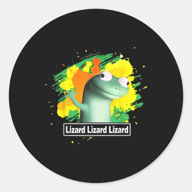 Pegatina Redonda Lizard Lizard Lizard Shirard Gracioso Animal Extra (Anverso)