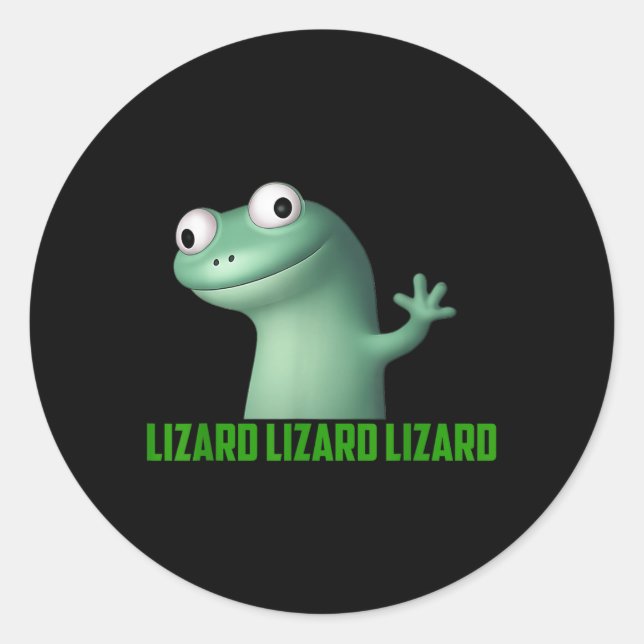 Pegatina Redonda Lizard Meme Lizard Lizard Lizard Gráfica divertida (Anverso)