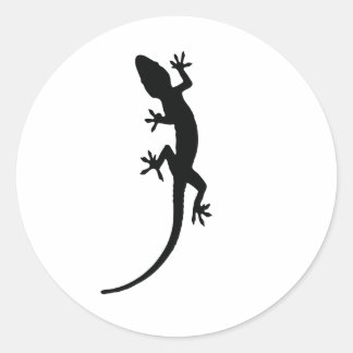 Pegatina Redonda Lizard Silhouette