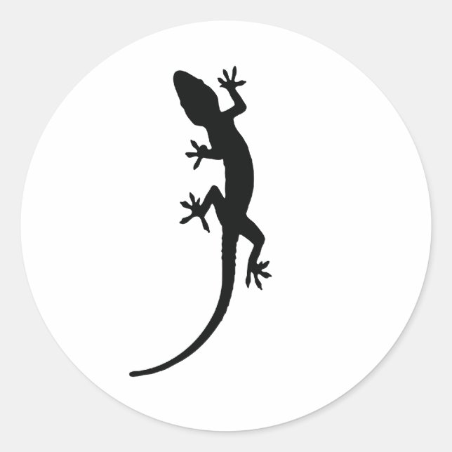 Pegatina Redonda Lizard Silhouette (Anverso)