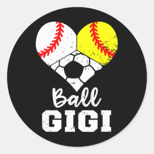Pegatina Redonda Ll Gigi Corazón Divertido Vender Suave ll Fútbol G