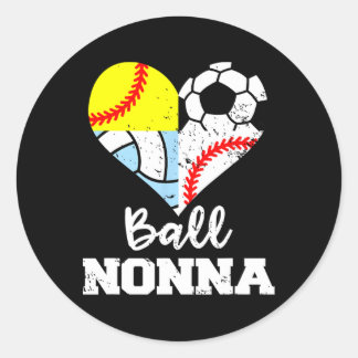 Pegatina Redonda Ll Nonna Soccer Sell Softll Volleyll Player Nonna 