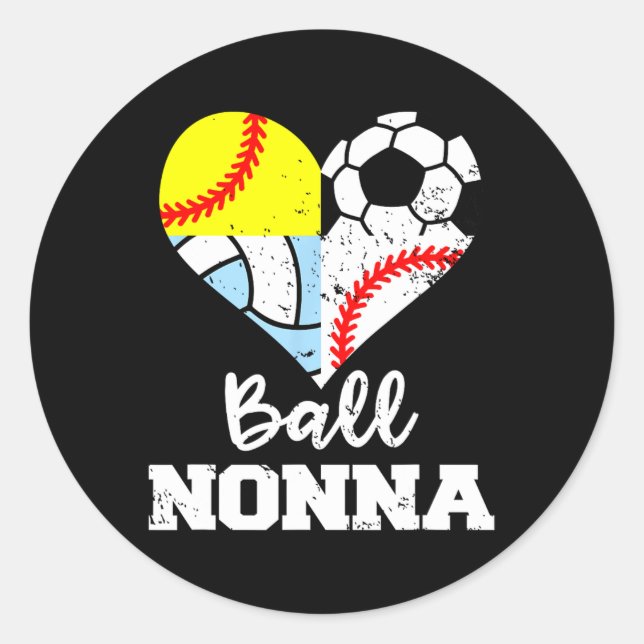 Pegatina Redonda Ll Nonna Soccer Sell Softll Volleyll Player Nonna  (Anverso)