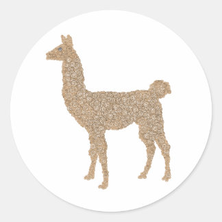 Pegatina Redonda Llama