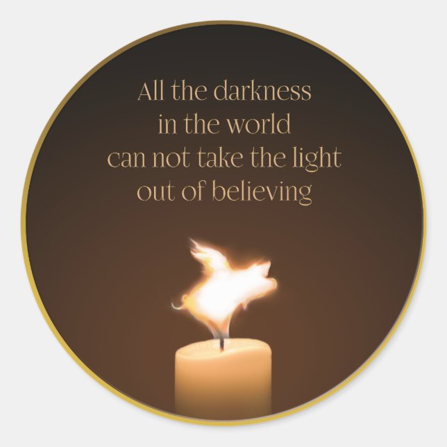 Pegatina Redonda Llama a la velas de cerdo voladora (Anverso)