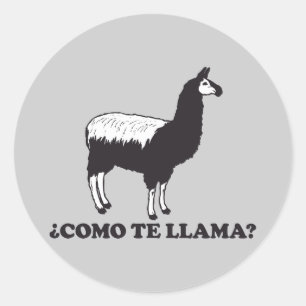 Pegatina Redonda Llama de Como Te