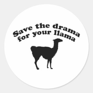 Pegatina Redonda Llama dramática