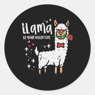 Pegatina Redonda Llama Sea Tu San Valentín Alpaca Hombres Niños Jóv