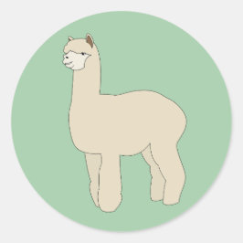 Pegatina Redonda Llama Verde ilusima