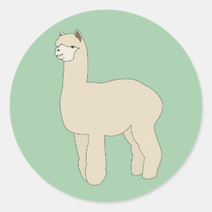 Pegatina Redonda Llama Verde ilusima