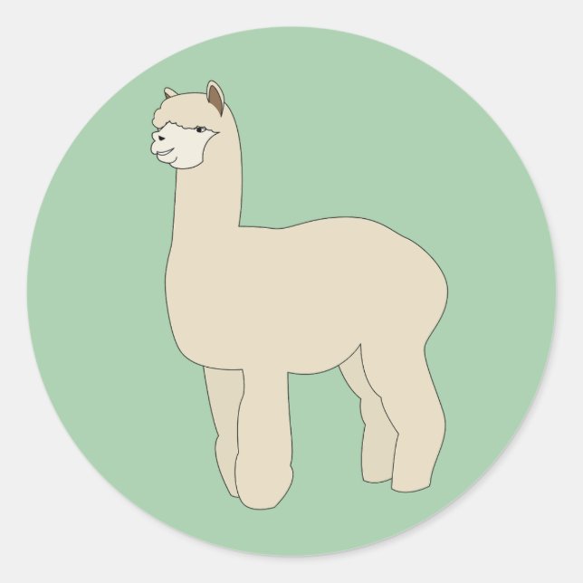 Pegatina Redonda Llama Verde ilusima (Anverso)