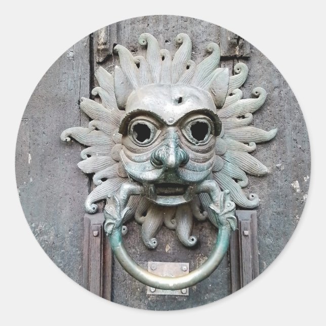 Pegatina Redonda Llamada de Knock (Anverso)