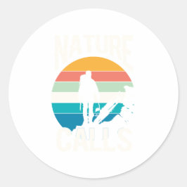 Pegatina Redonda Llamadas a la naturaleza - Adoptar el gran exterio