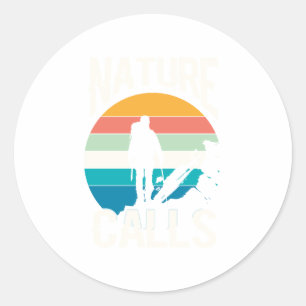 Pegatina Redonda Llamadas a la naturaleza - Adoptar el gran exterio