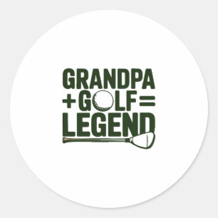 Pegatina Redonda Llámame Abuelo, Mírame Golf