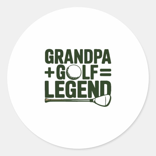 Pegatina Redonda Llámame Abuelo, Mírame Golf (Anverso)