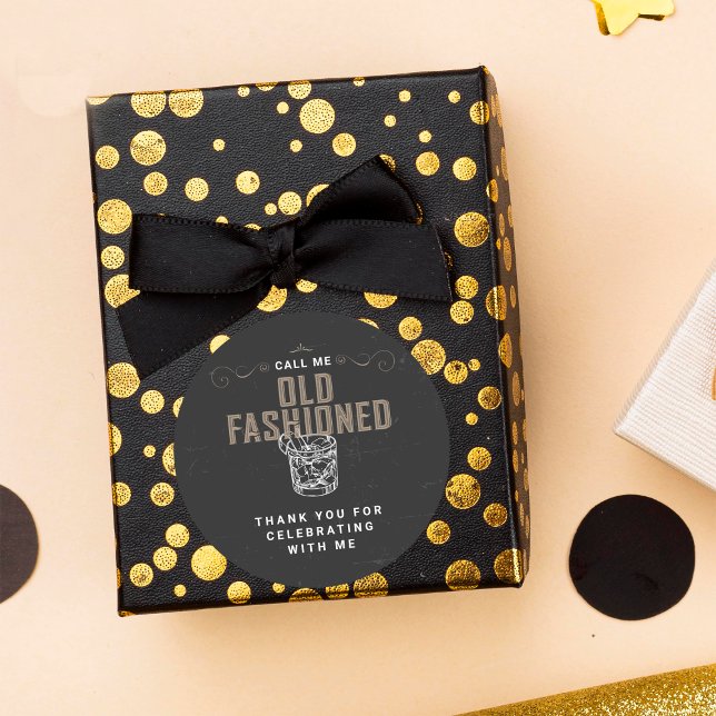 Pegatina Redonda Llámame Antiguo Cóctel Whiskey Fashion Cumpleaños (Subido por el creador)