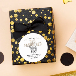 Pegatina Redonda Llámame Antiguo Fashion Retro White Whiskey Cumple