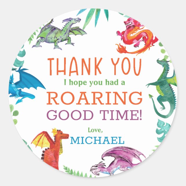 Pegatina Redonda Llamando a la fiesta de cumpleaños de todos los dr (Anverso)