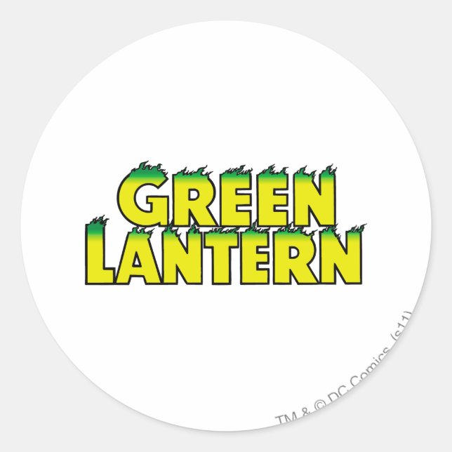Pegatina Redonda Llamas con logotipo amarillo (Anverso)