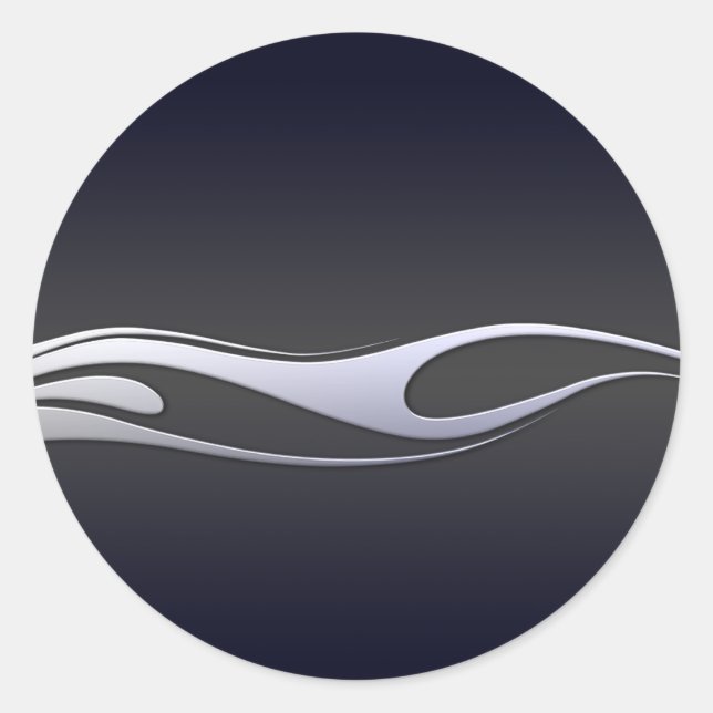 Pegatina Redonda Llamas del cromo (Anverso)