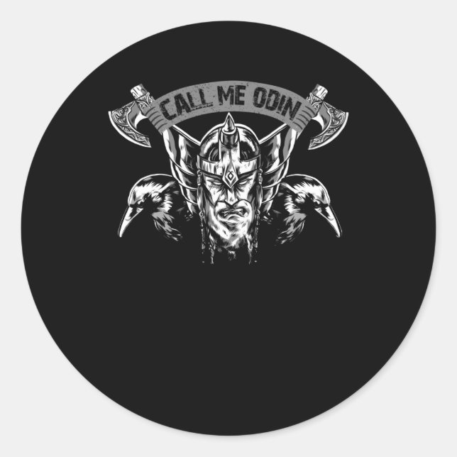 Pegatina Redonda Llame a Odin (Anverso)