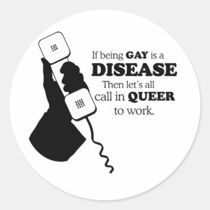 PEGATINA REDONDA LLAMEMOS A QUEER AL TRABAJO
