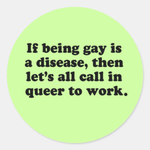 Pegatina Redonda Llamemos a Queer para trabajar.