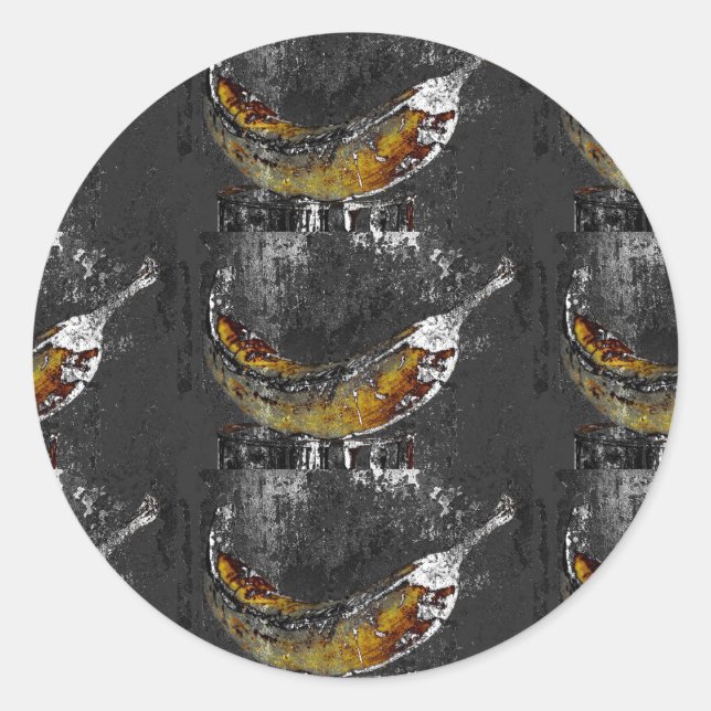 Pegatina Redonda llano de plátano (Anverso)