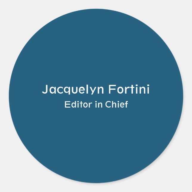 Pegatina Redonda Llanura azul oceánica elegante Minimalista moderno (Anverso)