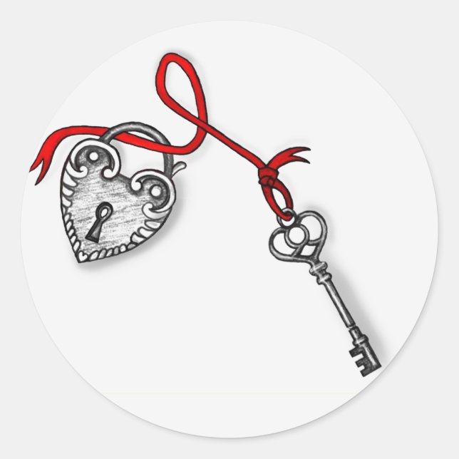 Pegatina Redonda Llave a mi corazón (Anverso)