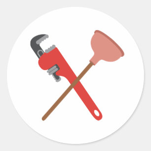Pegatina Redonda Llave y émbolo