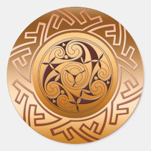 Pegatina Redonda Llave y espiral célticos