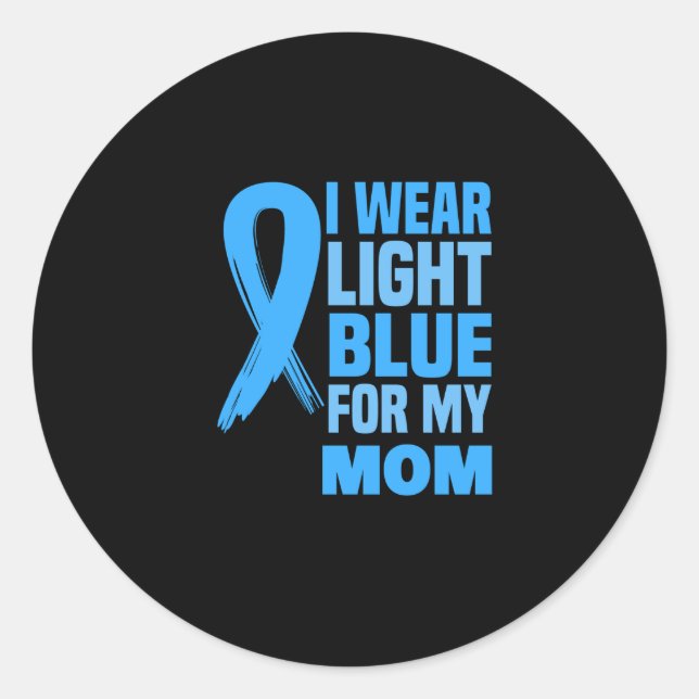 Pegatina Redonda Llevo Azul Claro Para Mi Mamá (Anverso)