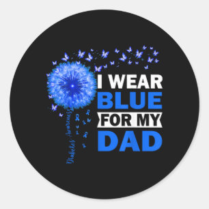 Pegatina Redonda Llevo Azul Por Mi Papá Arte Para Concientizar Sobr