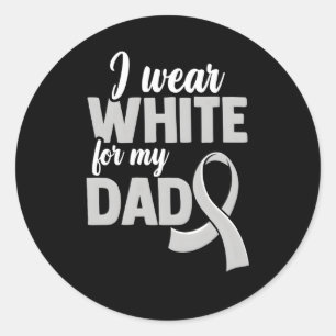 Pegatina Redonda Llevo Blanco Para Mi Papá Concienciación Sobre El