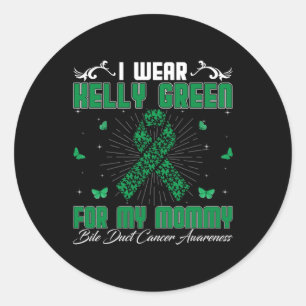 Pegatina Redonda Llevo Kelly Green Por Mi Mami Bile Duct Cancer A