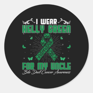 Pegatina Redonda Llevo Kelly Green Por Mi Tío Bile Duct Cancer A